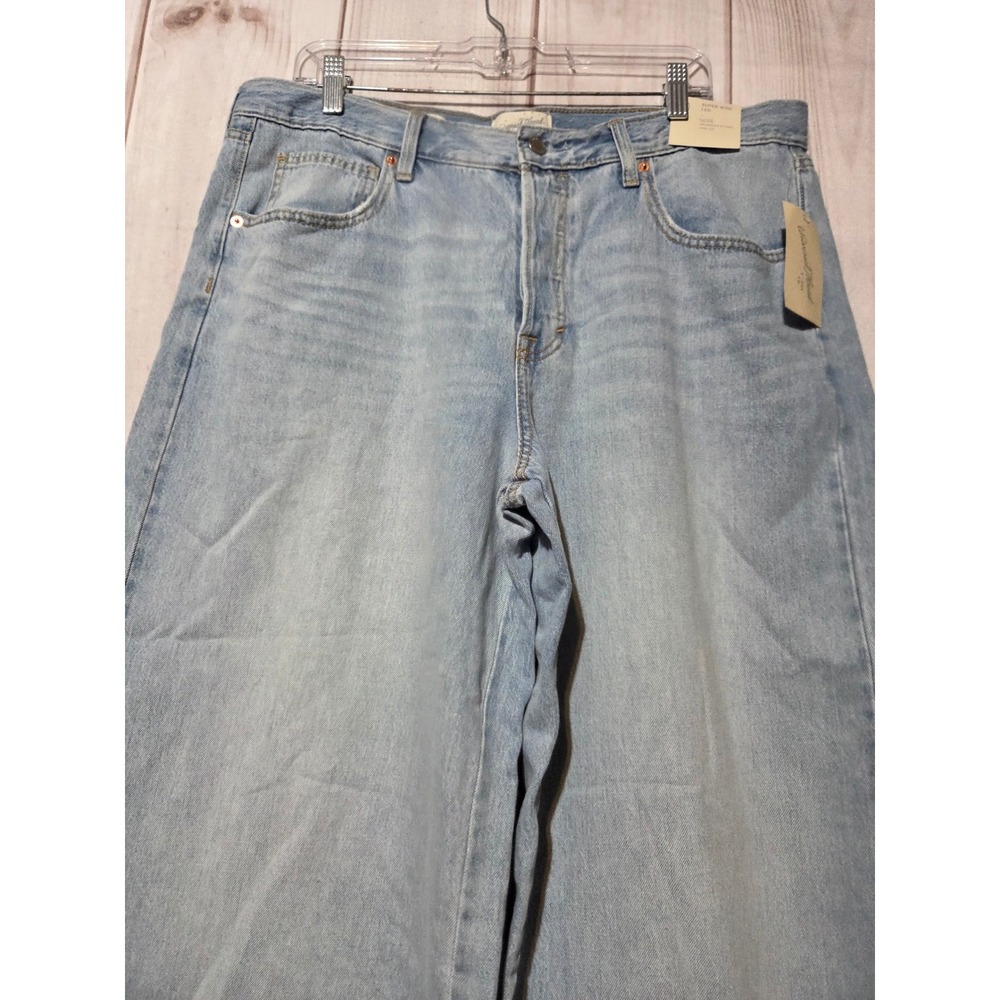 Universal Thread Super Wide Leg Jeans Light Wash Mid Rise Denim Womens‎ 14R New - Picture 4 of 8